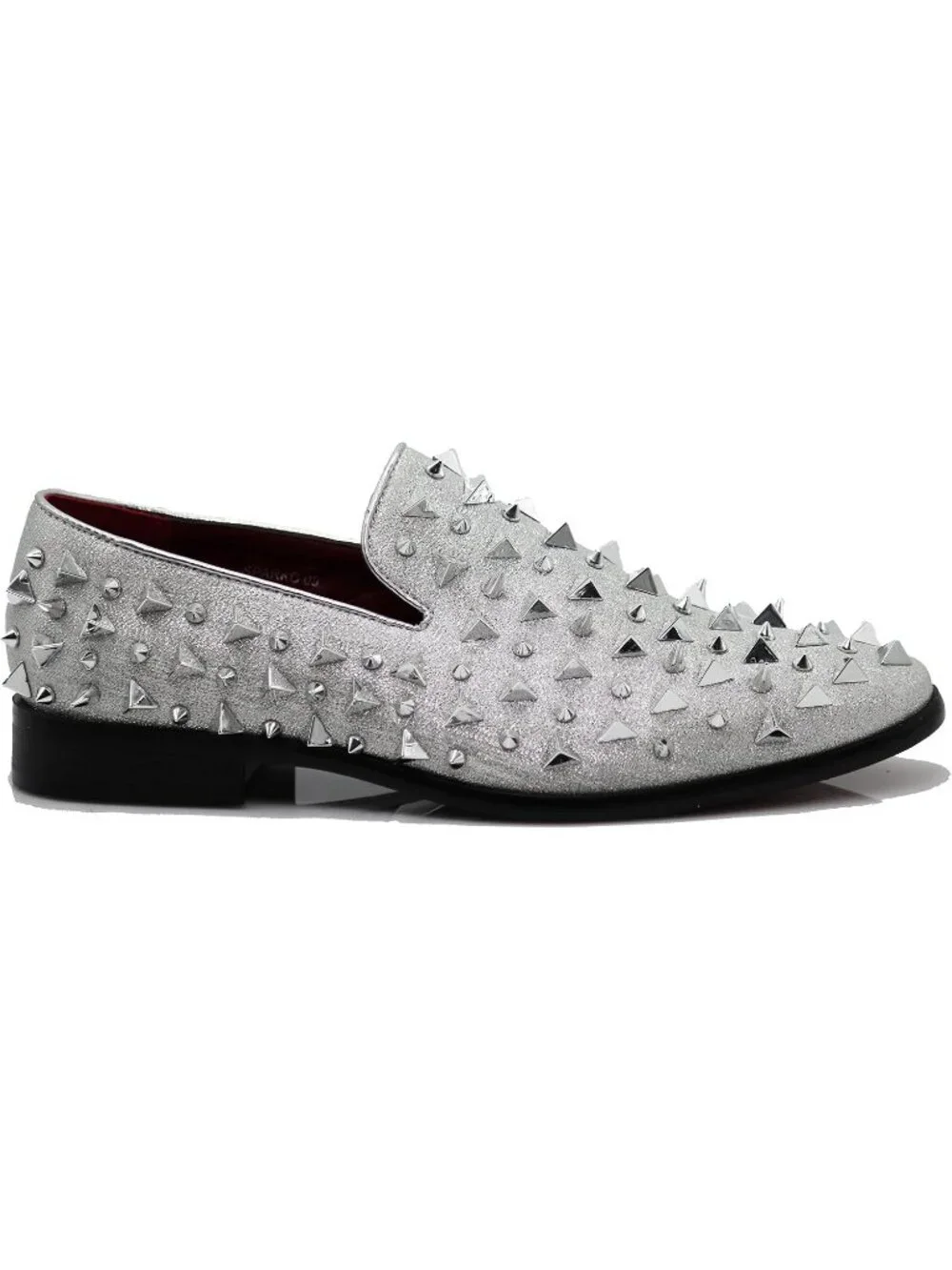 Enzo Romeo Men's Silver Solid Rubber Sole Vintage Loafers Slip On Classic Shoes